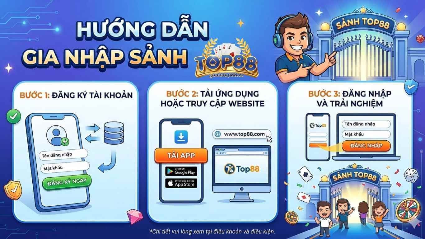 Hướng Dẫn Gia Nhập TOP88 - Đăng Ký Đơn Giản, Không Mất Phí