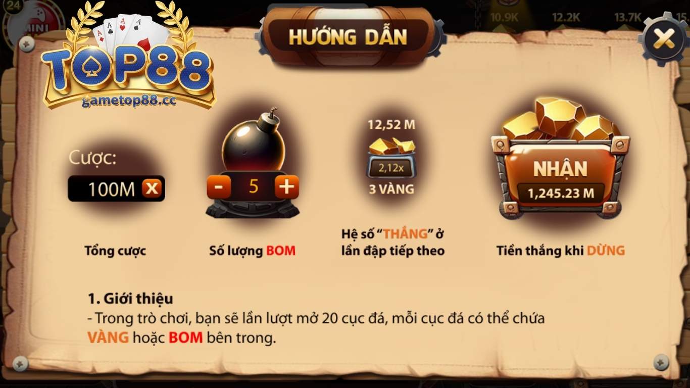 Hướng dẫn cách chơi game Đào Vàng Top88 Hướng dẫn cách chơi game Đào Vàng Top88