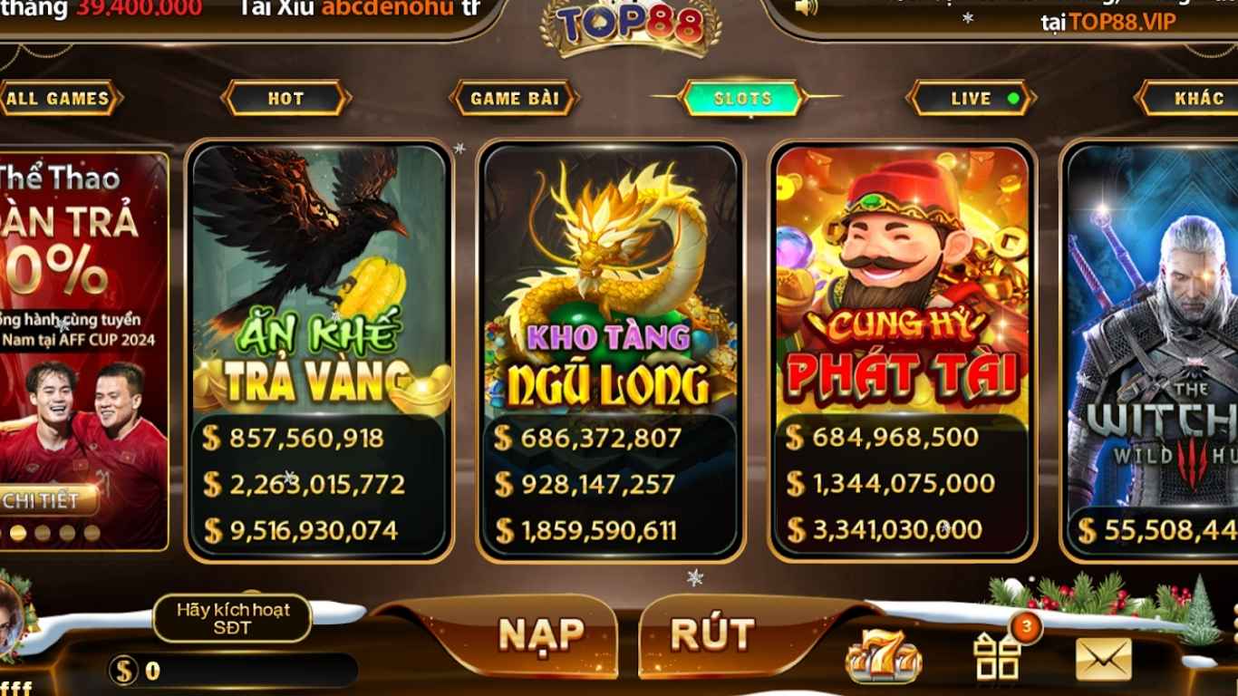 Lý do sảnh chơi slot game Top88 rất ăn khách